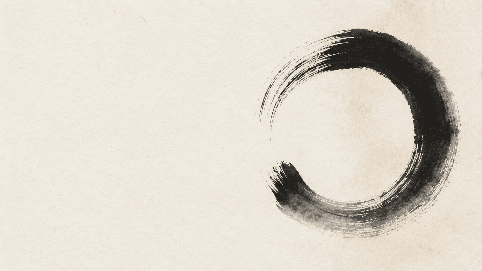 Ein Ensō – ein offener Pinselkreis auf Washi-Papier
